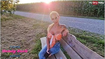 German Milf Candy Suck Sucks Cock Outdoors & Gets Fucked In Pov