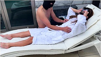 Beautiful Woman Restrained To A Chair Outdoors And Squirted Without A Condom