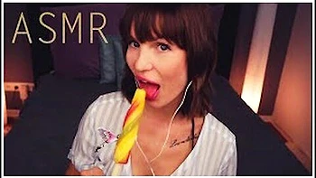 Asmr Amy Ice Licking Sucking Eating Mouth Sounds Whispering