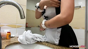 Busty Maid Loves Sliding Her Juicy Pussy Into Nine Inch Tool by Monger In Asia: Porn