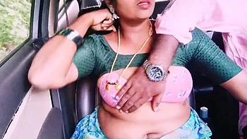Telugu Honey Lips Cheating Housewife in Sexy Saree Fucks Husband's Brother with Dirty Talk - Car Sex Jungle