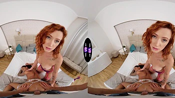 Redhead beauty Cherry Candle in a hot ffm threesome