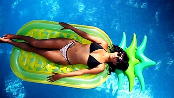 Steaming latina milf action by the pool with Kali Sudhra