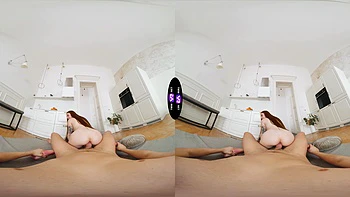 Pale teen with long hair rides cock in reverse cowgirl pov