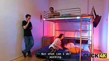 CUCK4K. My pussy got wet in the hostel... What happened after?