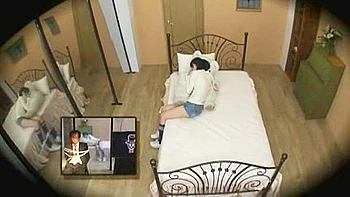 The father thrusts a vibrator in and out while deep-throating the girl.