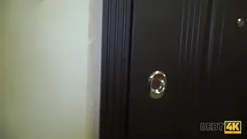 DEBT4k. Girl has no money to pay a debt and the collector fucks her