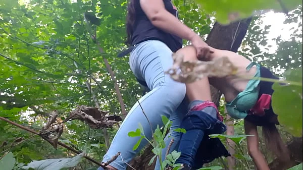 Fucked my girlfriend with a strapon in the forest - Lesbian Illusion Girls