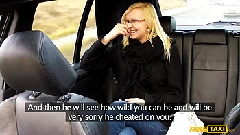 Nerdy Blonde Skunk In Glasses Gets Back At Cheating Boyfriend By Fucking Cabbie - Emily Sweet