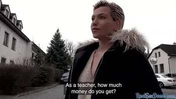 Hot blonde milf with nice tits gets picked up and fucked