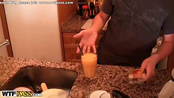 My lovely amateur gf slobbers on my big fat boner