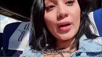 Bus passenger caught me teasing my body and he helps me squirt