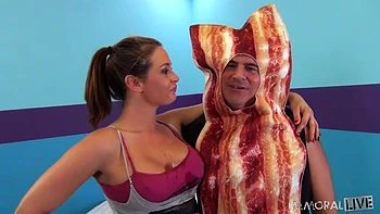 Bacon-Costumed Dan Porks Tory Lane