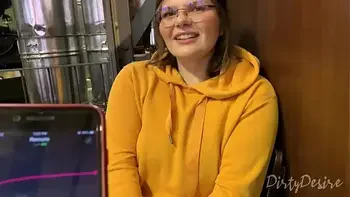 I control her pussy in public with a lovense lush - she moans and is embarassed