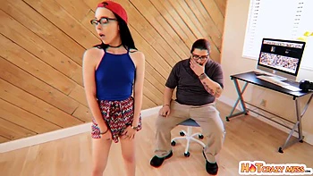 Bambi Black Cute Teen 18+ Pays Off Stepdaddys Debt