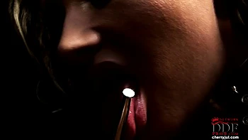 Dick tease in leather and stockings