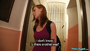 Fake College Inspector Gets Busty Redhead To Pay With Blowjob - Reality