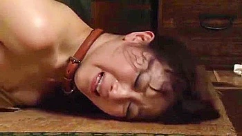 The widow is tied up naked and thrusts in and out deep into her throat, then has wax dripped on her.