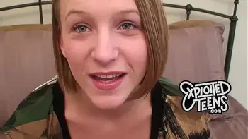 Deep throating teen sucks an 8 inch cock