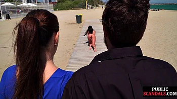 Stunning MILF at Naked Beach Walk