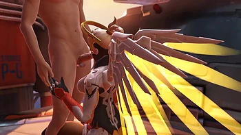 Mercy blowjob. Overwatch parody