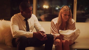 The couple, including blonde Leah Lee, enjoys passionate interracial sex with Isiah Maxwell.