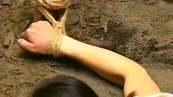 The men took turns penetrating her and ejaculating inside her vagina, sperm flowing out.