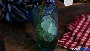 Kitchen Penetration - His Tool Works Her Trimmed Cunny