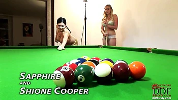 Two peaches at the poolside