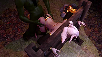 Orc Has His Way with His Elf in the Stocks BDSM - 3D Hentai