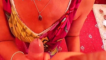 The Lovely Rosemary Shows Off Her Sucking And Wanking Skill While Her Clueless Husband Is At Work