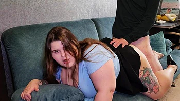 Chubby hot loves to fuck hard with cum on her huge juicy ass and pussy by Chubby Clarice: Porn