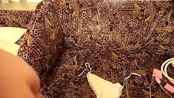 She is naked, blindfolded, and has her hands and feet tied, and is fingered deep in her throat.