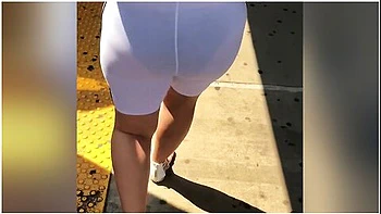 See Through Spandex Shorts Visible Panties