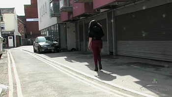 Daniella Strolls Around Town then Strips