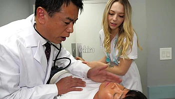 Lily Larimar Beautiful Nurse and Doctor Cure Threesome Creampie