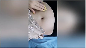 Sexy Asian College Student Playing Her Belly Button