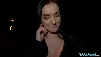 Public Agent Stunning long haired babe fucked in sexy black lingerie