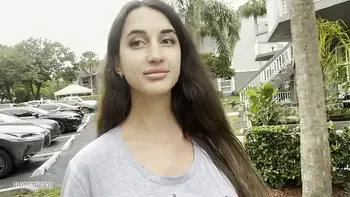 Walking down the street with cum on face