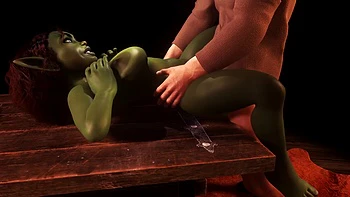 Sex with hot busty goblin girl