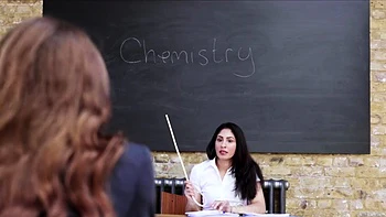 Lesbian students making out in classroom