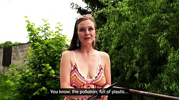 Public Agent - POV blowjob public sex hairy pussy Czech babe