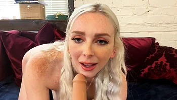 Skinny Blonde Teases Her Sweet Tight Hole