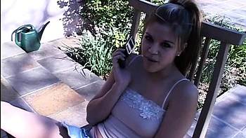 Sexy teen fingers her pussy