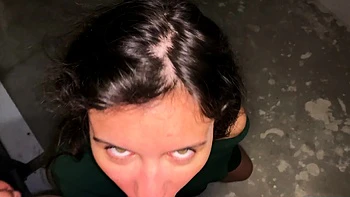 Balcony Cock Tease With A Hot Brunette