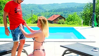 Risky public screw for cheating housewife and her college