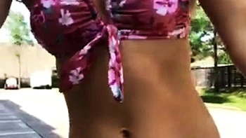 amateur teen multitasking with toys