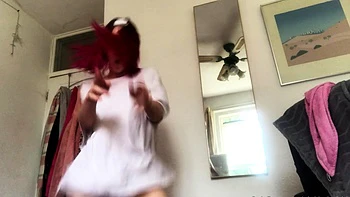 Amateur striptease and Solo masturbation