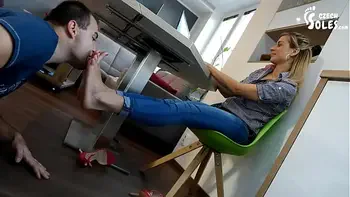 Foot Worship Under Boss Table