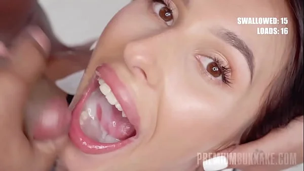 PremiumBukkake - Alyssa Bounty swallows 77 huge mouthful cumshots